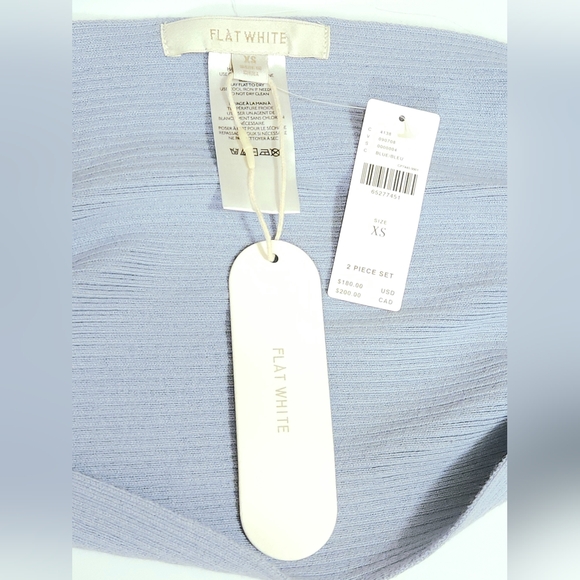 NWT Anthropologie Flat White 2Pc Ribbed Sweater Dress XS Blue Grey Retails $180 - Picture 7 of 16
